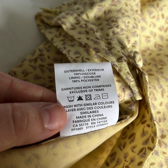 Frank & Oak Pastel Yellow Button Down Dainty Floral Midi Skirt S - Picture 15 of 15